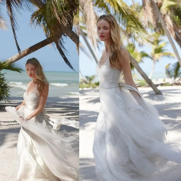 Catherine Deane Onyx Wedding Gown Oyster / Ivory Size 2 - Picture 2 of 11